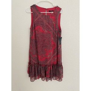 TOMMY HILFIGER ☆ Sleeveless Dress ☆ Pink Paisley Print ☆ Size 6 New NWT Ruffle